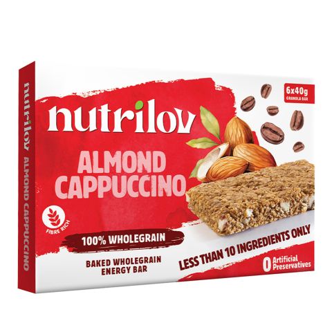 Nutri Lov Granola Bars, Almond Cappuccino, 6x45g