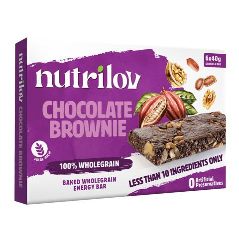 Nutri Lov Granola Bars, Chocolate Brownie, 6x45g