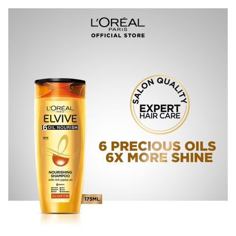 L'Oreal Paris 6 Oil Nourish Scalp + Hair Nourishing Shampoo, For All Hair Types, 175ml