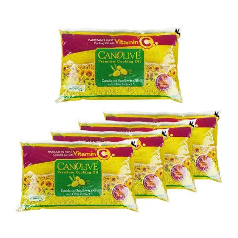 Canolive Premium Cooking Oil, 1 Liter Each, 5-Pack