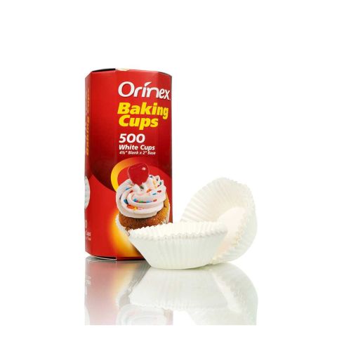 Orinex Baking Cups, White, 500-Pack