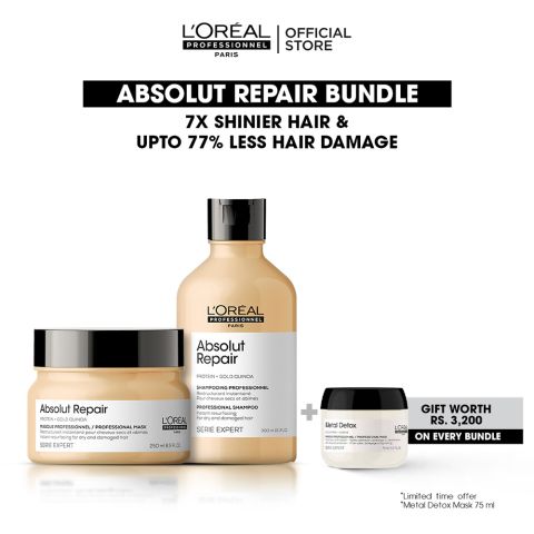 L'Oreal Professionnel Absolut Repair 300ml Shampoo & 250ml Mask, Bundle Offer