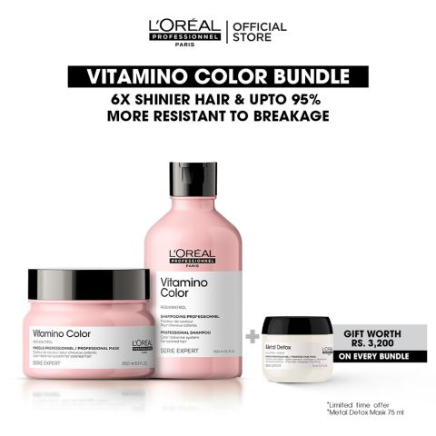 L'Oreal Professionnel Vitamino Color 300ml Shampoo & 250ml Mask, Bundle Offer