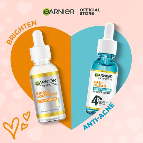 Garnier Brighten & Anti Acne Serum Duo - 30ml Each