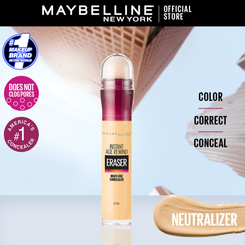 Maybelline New York Instant Eraser 12HR Multi-use 2-in-1 Concealer & Treatment, Full Coverage - 150 Neutralizer