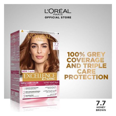 L'Oreal Paris Excellence Creme Hair Colour, Honey Brown 7.7