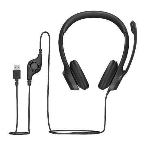 Logitech USB Computer Headset, Black, H390, 981-000485