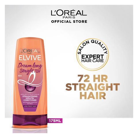 L'Oreal Paris Elvive Dream Long Straight 72H Straightening Keratin Conditioner, 175ml