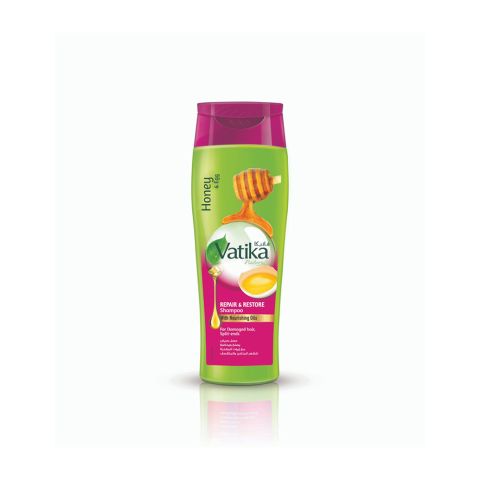 Dabur Vatika Naturals Honey & Egg Repair & Restore Shampoo, For Damaged Hair/Split Ends, 360ml