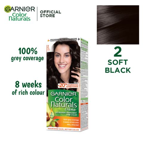 Garnier Color Naturals Creme Hair Colour, 2 Soft Black