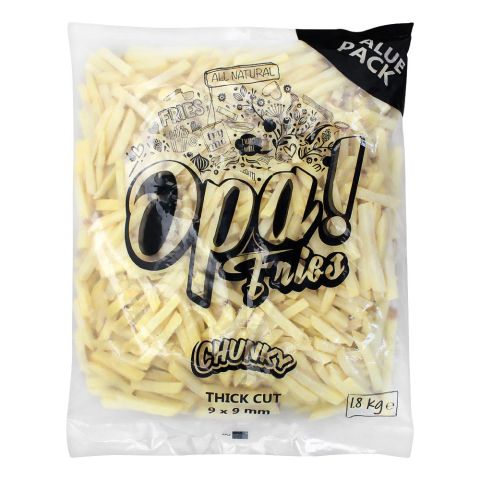 Opa! Fries Chunky Thick Cut, 9x9mm, 2 KG, Value Pack