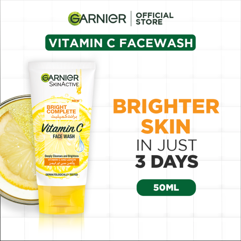 Garnier Skin Active Bright Complete Lemon Essence Face Wash, 50ml