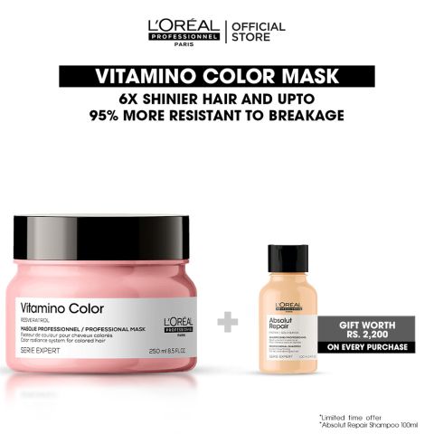 L'Oreal Professionnel Serie Expert Vitamino Color Mask 250 ML - For Color Treated Hair With Resveratrol