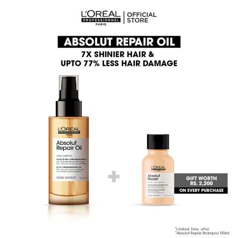 L'Oreal Professionnel Serie Expert Absolut Repair Oil 90 ML - For Dry and Damaged Hair With Wheat Protein