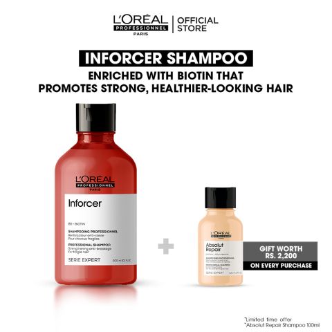 L'Oreal Professionnel Serie Expert Inforcer Shampoo 300 ML - For Weak & Brittle Hair With Biotin & Vitamin B6