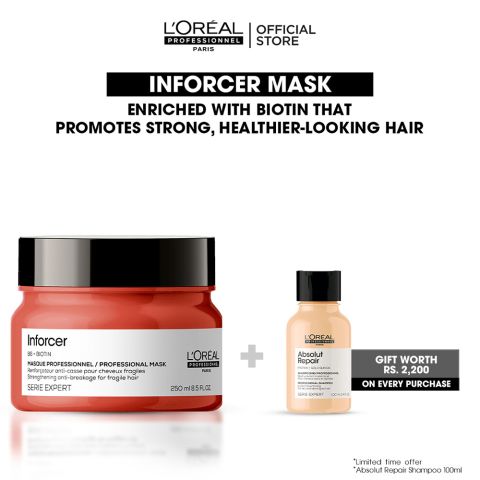 L'Oreal Professionnel Serie Expert Inforcer Mask 300 ML - For Weak & Brittle Hair With Biotin & Vitamin B6