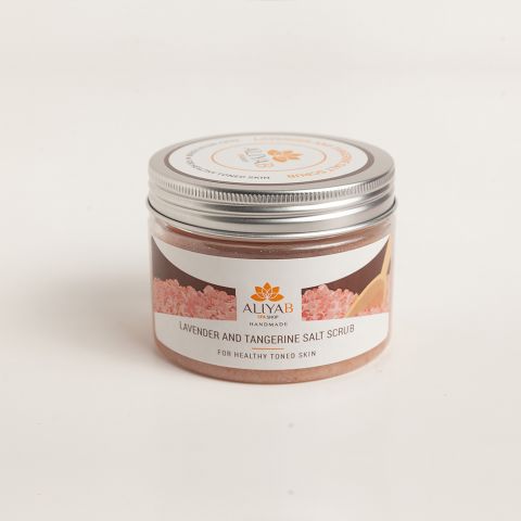 Aliya B Lavender & Tangerine Salt Hand Made Scrub, For Healthy Toned Skin, 300g