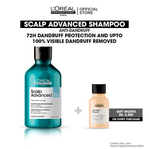 L'Oreal Professionnel Serie Expert Scalp Advanced Anti-Pellicular Dandruff Professional Shampoo, For Scalps With Dandruff, 300ml