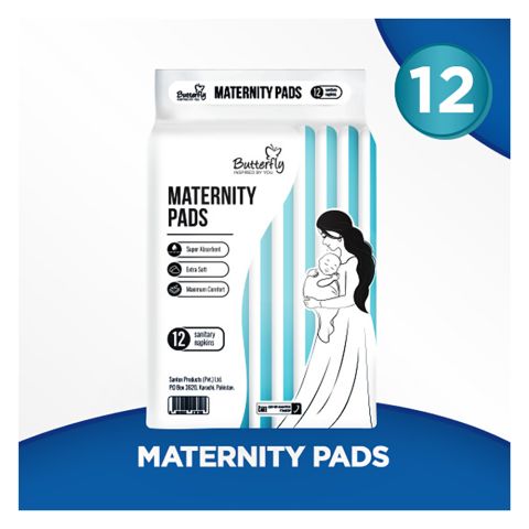 Butterfly Maternity Pads Sanitary Napkins, 12-Pack