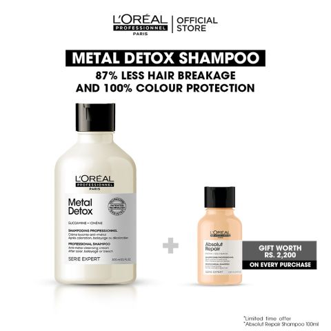 L'Oreal Professionnel Serie Expert Metal Detox Glicoamine + Ionene Professional Shampoo, 300ml