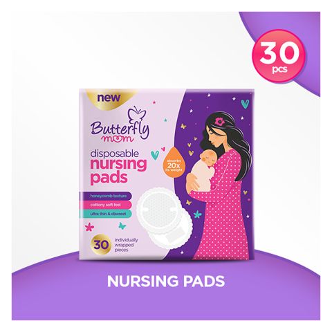 Butterfly Mom Disposable Nursing Pads, 30-Pack