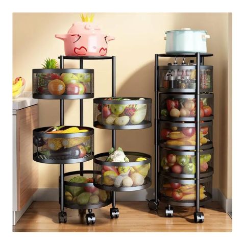 Matrix Premium Round Metal Trolley, 5 Layer