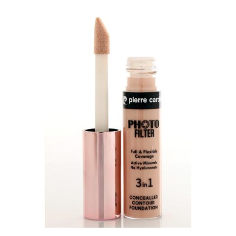 Pierre Cardin Paris Photofilter 3 In 1 Liquid Concealer, Foundation & Contour, Full & Flexible Coverage, Tan 823