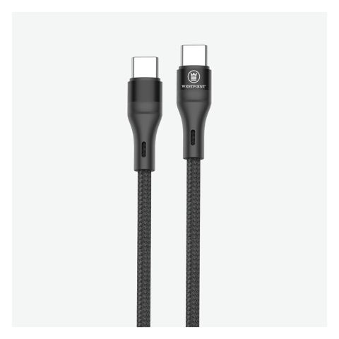 West Point Fast Charging 2m USB-C Data Cable, Black, WP-351