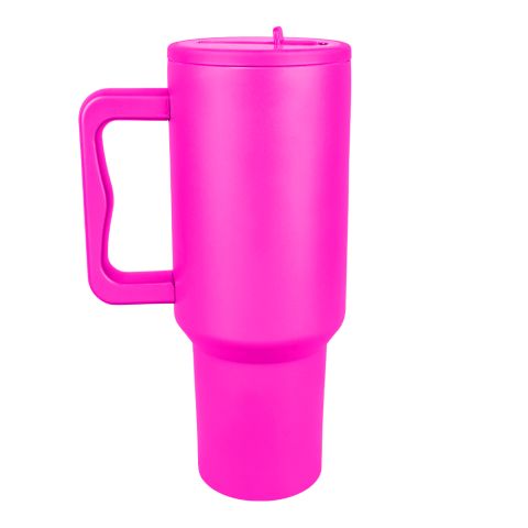 AJF HydroJug Stainless Steel Tumbler With Handle & Flip Straw, 1.18ml, pink