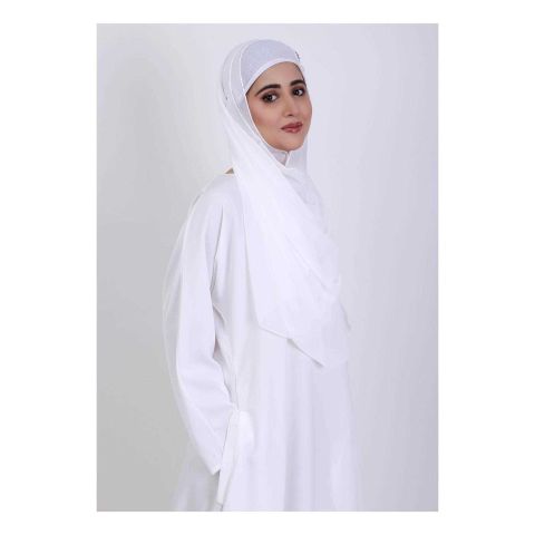 Affinity Basic Front Closed Abaya, White