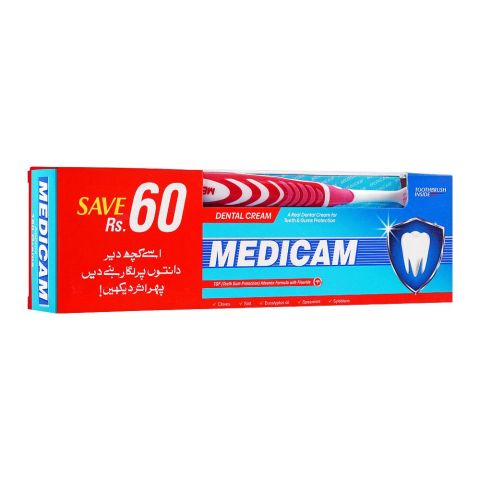 Medicam Dental Cream, Toothpaste + Toothbrush Pack, 200g