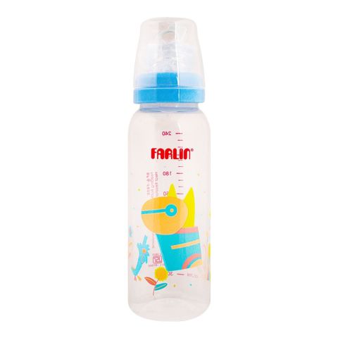 Farlin Silky PP Standard Neck Feeding Bottle, 3m+, 240ml/8oz, Blue, AB-41017-B