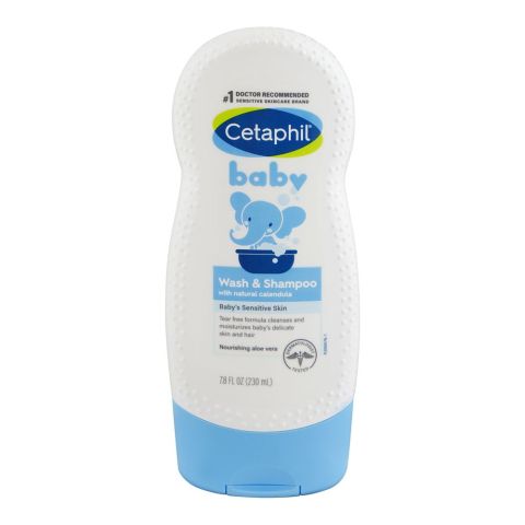 Cetaphil Baby Natural Calendula Wash & Shampoo, 230ml