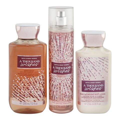 Bath & Body Works A Thousand Wishes Gift Set, Body Wash + Body Lotion + Fragrance Mist