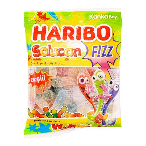 Haribo Worms Fizz Jelly, Share Size Pouch, 80g