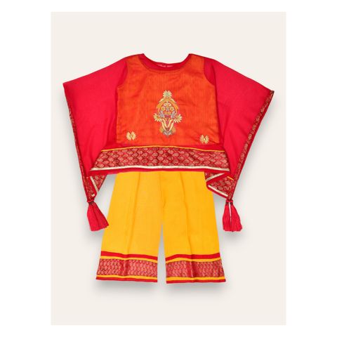 IXAMPLE Girls 3-Piece Festive Dress, Yellow & Red, IXGET 79021