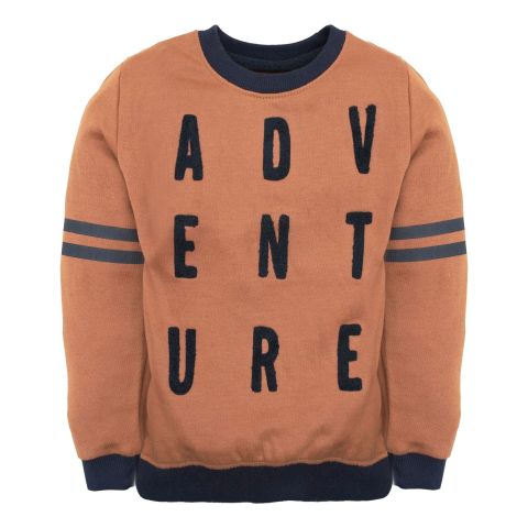 IXAMPLE Boys Adventure Embroidered Sweatshirt, Ochre, IXWBSS 650251