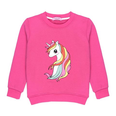 Ixample Girls Unicorn Printed Sweatshirt, Pink, IXWGSS 74035