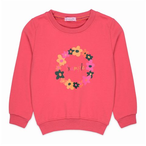 Ixample Girls Floral Printed Sweatshirt, Coral, IXWGSS 74038