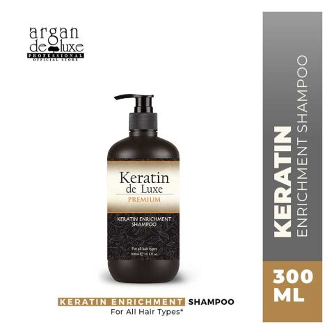 Keratin De Luxe Premium Keratin Enrichment Shampoo, For All Hair Types, 300ml