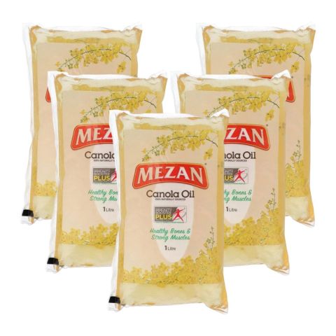 Mezan Canola Oil, 1 Liter Each, 5-Pack