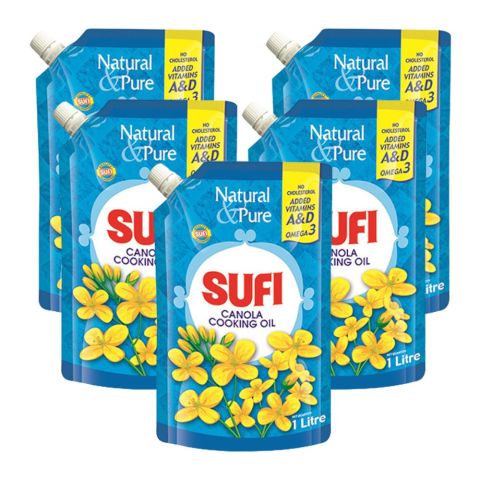 Sufi Canola Oil, 1 Liter Each, 5-Pack