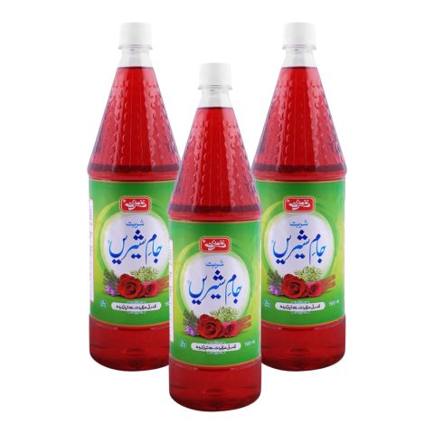 Qarshi Jam-E-Shirin Drink (Sharbat) Syrup, 1500ml Each, 3-Pack