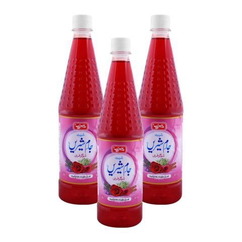 Qarshi Jam-E-Shirin Drink (Sharbat) Syrup, Sugar Free (Diet), 800ml Each, 3-Pack