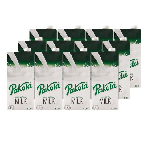 Pakola Pure Natural Milk, 1000ml Each, 12-Pack