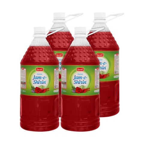 Qarshi Jam-E-Shirin Sharbat Drink (Sharbat) Syrup, 3 Liters Each, 4-Pack