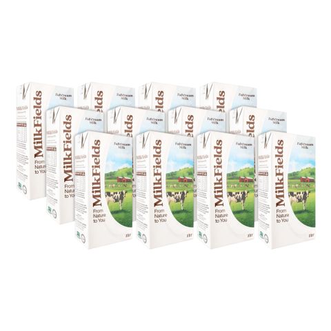Milk Fields Full Cream Milk, 1000ml Each, 12-Pack