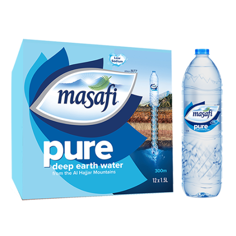 Masafi Pure Drinking Water 1.5 Liter, 12 Piece Carton