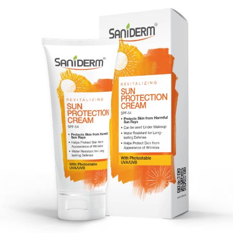 Saniderm Revitalizing SPF 54 Sun Protection Cream, With Photostable UVA/UVB, 50g