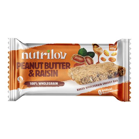 Nutri Lov Granola Bars, Peanut Butter & Raisin, Instant Protein, 45g